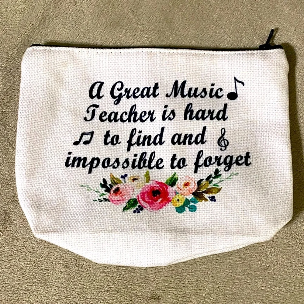 Great Music Teacher Makeup Bag NWT